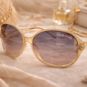 Roberto Cavalli Elegant Gold Sunglasses